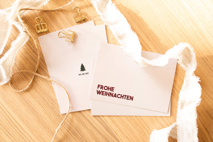 4 Postkarten Weihnachten | beige A6